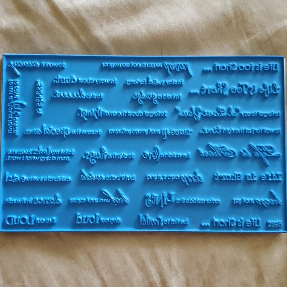 💥5/$25 The Angel Co Acrylic Stamp Set Life Is Short NWOT
